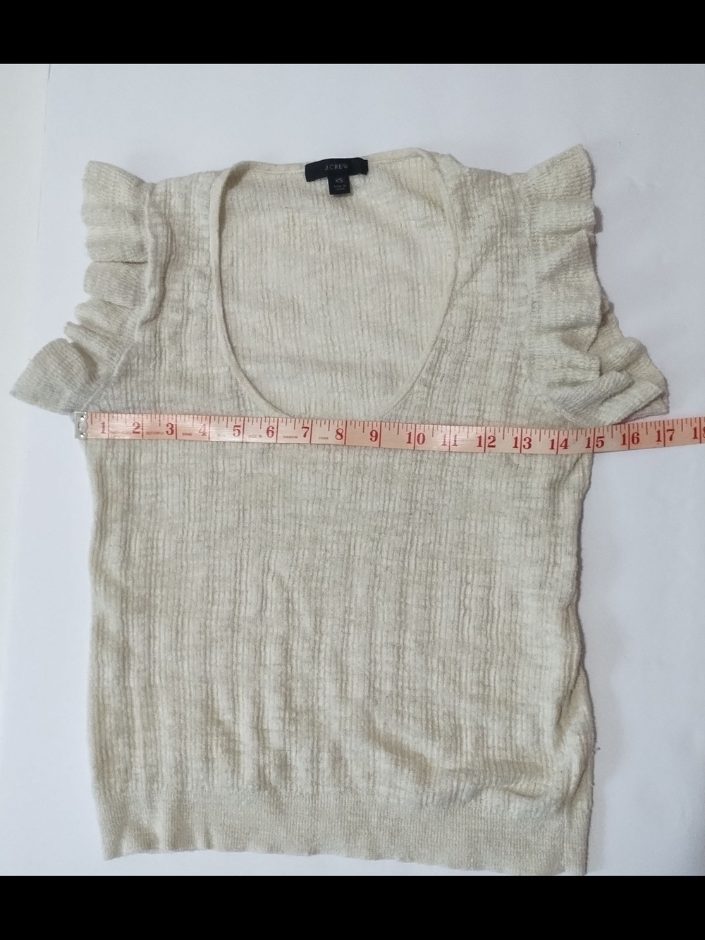 J. Crew Ribbed Knit Top XS Cream Sleeveless - Picture 4 of 5
